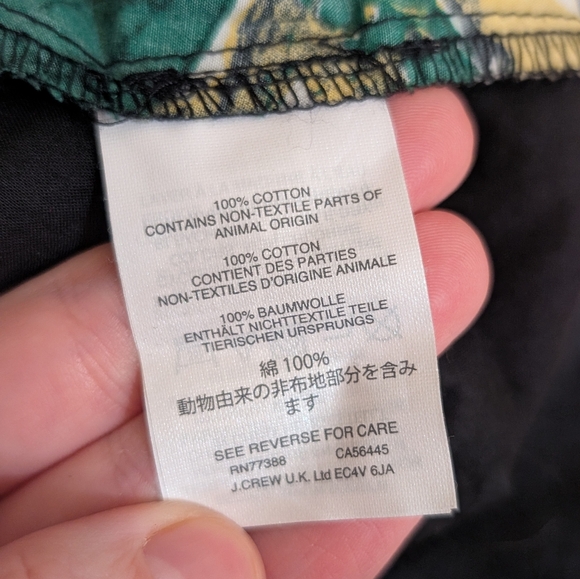 J. CREW multicolored postcard print button front a-line midi skirt 10 NWOT - Picture 5 of 6